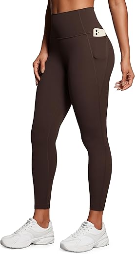 CRZ YOGA Womens Butterluxe Workout Leggings 25 Inches - High Waisted Gym Yoga Pants with Pockets Buttery Soft